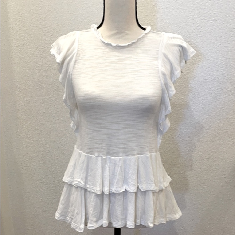 Gap Tiered Peplum Semi-Sheer Shirt